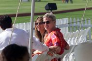 Steve Bing and Elizabeth Hurley at the Mercedes-Benz Polo Challenge (Image via Getty)